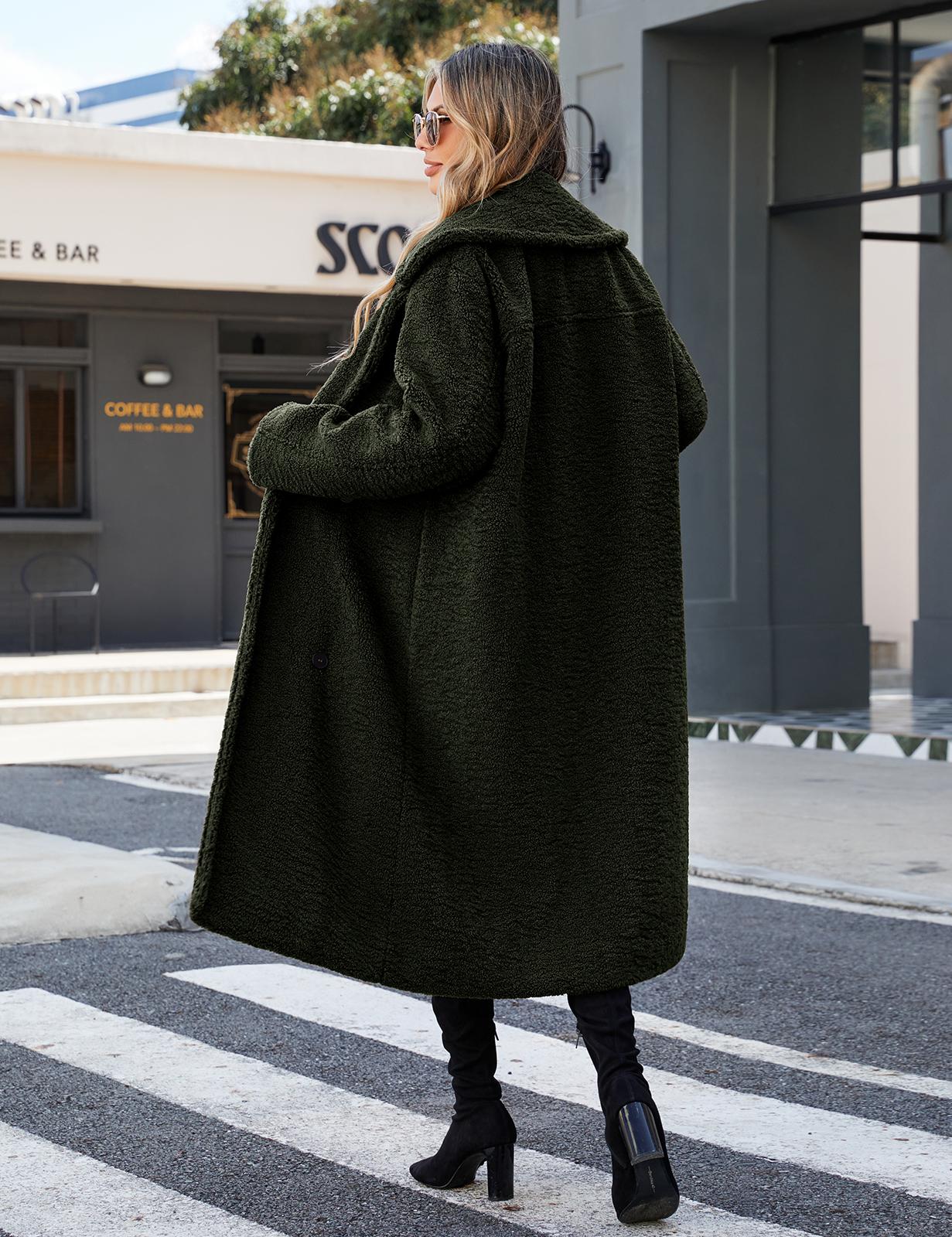 UMIPUBO Women's Fleece Winter Coat Fuzzy Lapel Open Front Long Cardigan Jackets Fluffy Faux Fur Warm Fashions Outwear