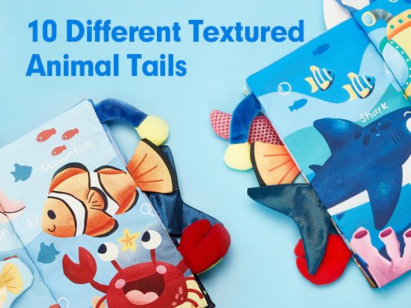 Hahaland Marine Animals Infant Tummy Time Toy Sensory Toys Touch Feel Baby Gifts for Boy Girl Early Learning Toy Early Education Multi Activity Playset