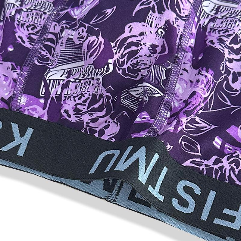 KJFISTMU 8-Piece Random Graffiti Printed Casual Sports Boxer Shorts Breathable Elastic Comfortable Wear for Everyday Use