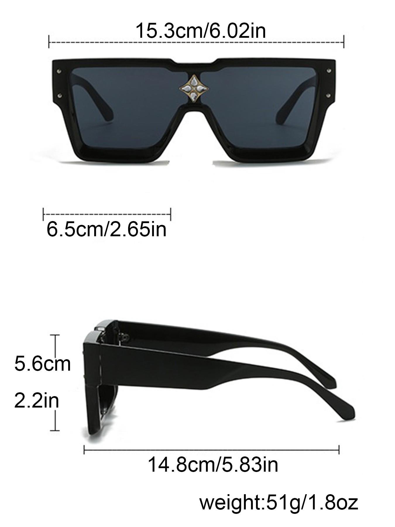 1 Piece Millionaire Square Large Frame Sunglasses, Fashionable And Personalized Diamond-Encrusted Sunglasses, Suitable For Holiday Gifts