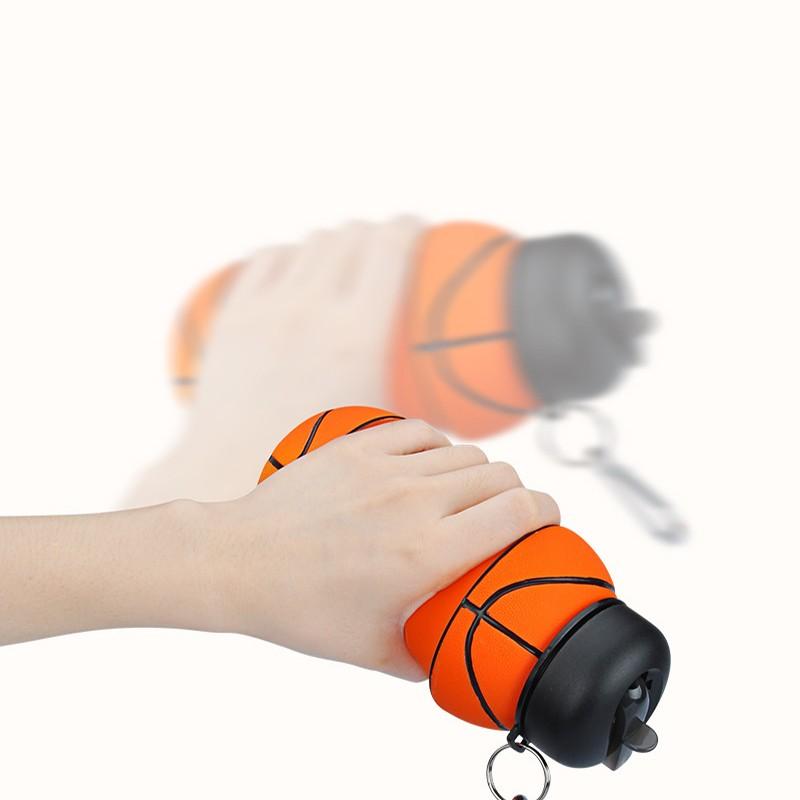 Foldable Silicone Water Bottle, Portable Leak-Proof Sports Cup, Shockproof Squeeze Football Gift, Creative Travel Mug