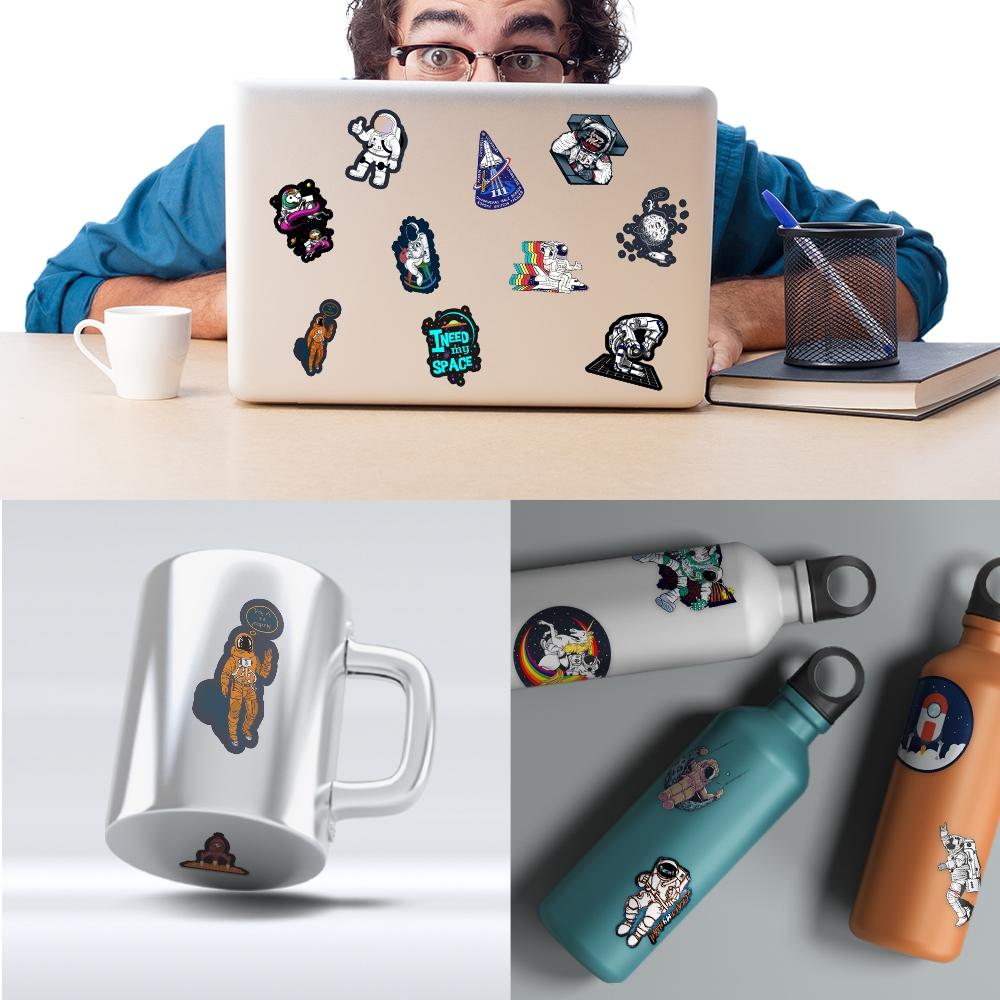 50PCS Astronaut Aesthetic Vinyl Stickers Pack for Laptop Water Bottle Phone Case Skateboard Journal Scrapbook DIY Decoration