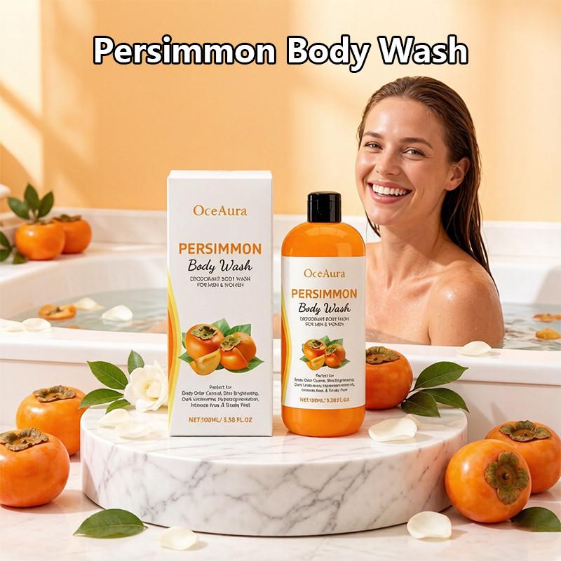 Persimmon Body Wash, Gentle Moisturizing Cleanser, Smooths and Nourishes Skin, Plant Extracts, Liquid Form, Single Item