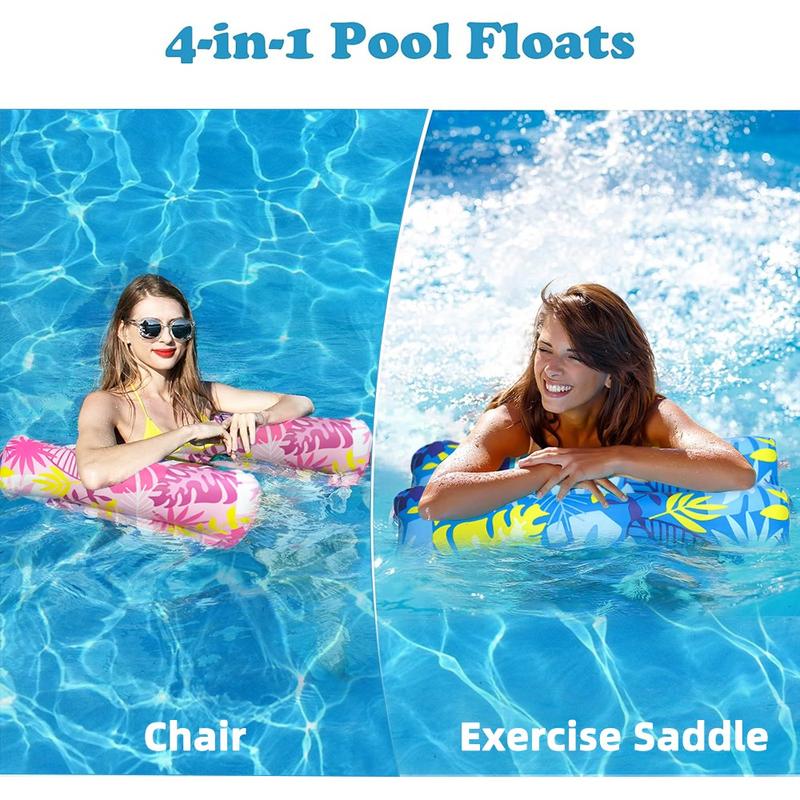 2-Piece Inflatable Pool Floats Adult Size Water Hammock, Multi-Functional Swimming Pool Raft Lounger, Relaxing Chair for Adults