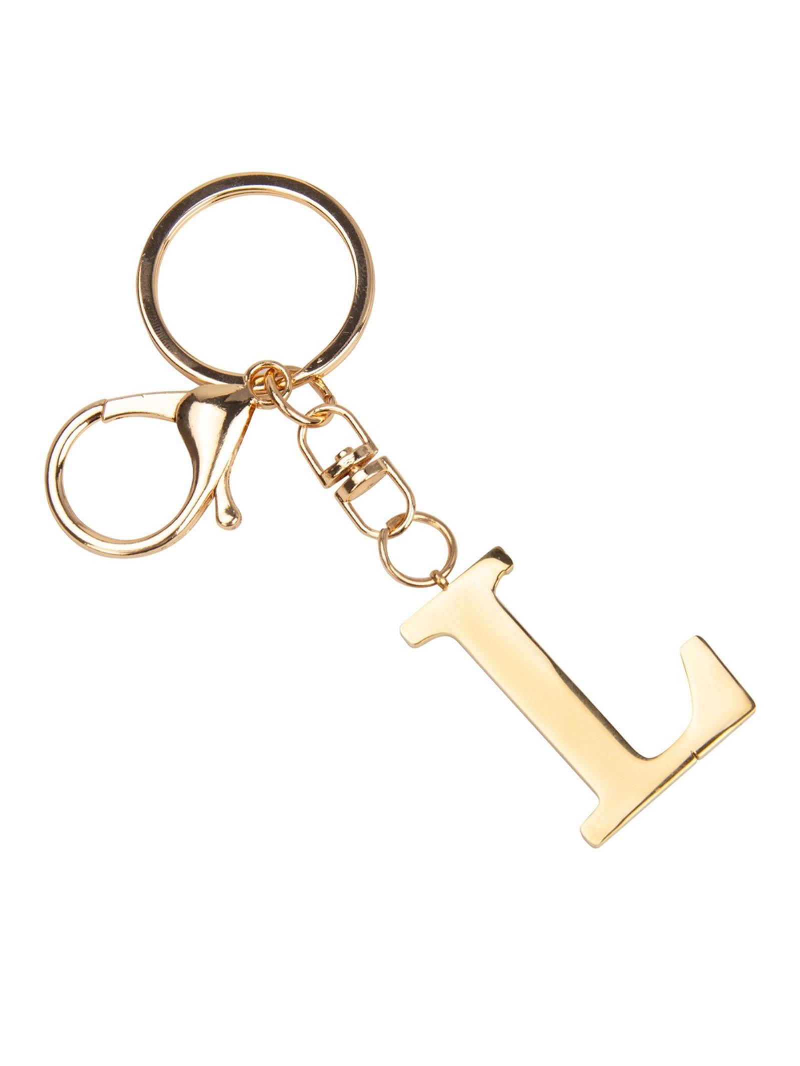 Stainless Steel Letter Keychain, Key Ring, Luggage Tag, Badge Gift, Women's Bag Charm, 1pcs, Elegant Accessory