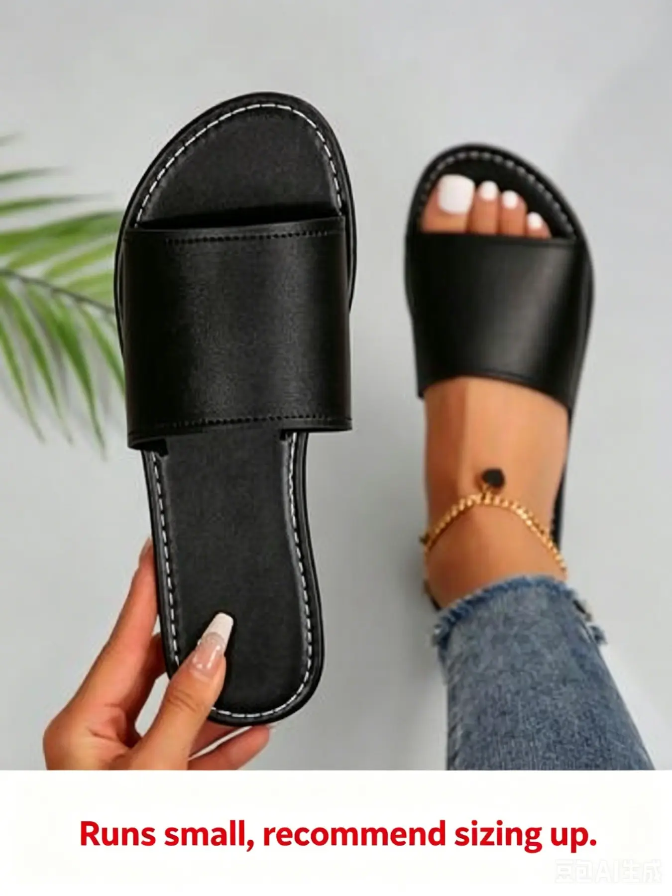 Women's Fashionable Plain Color Slide Sandals, Fashion Slides, Casual Comfortable Flat Sandals for Beach, Anti Slip Sandals, Non-slip Slippers for Indoor & Outdoor Wear