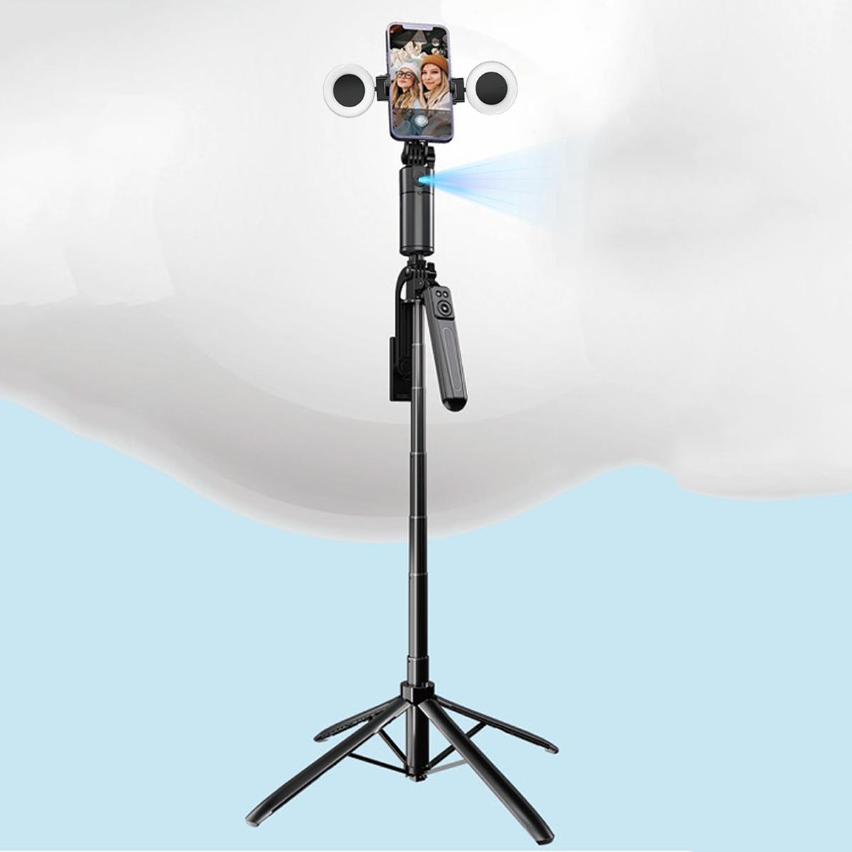 5 in 1 Face Tracking Gimbal with 70 Inch Tripod, Wireless Selfie Remote, Fill Light, 360 Degree Rotating Stabilizer for Video and Photography, Smartphone Vlogging Kit