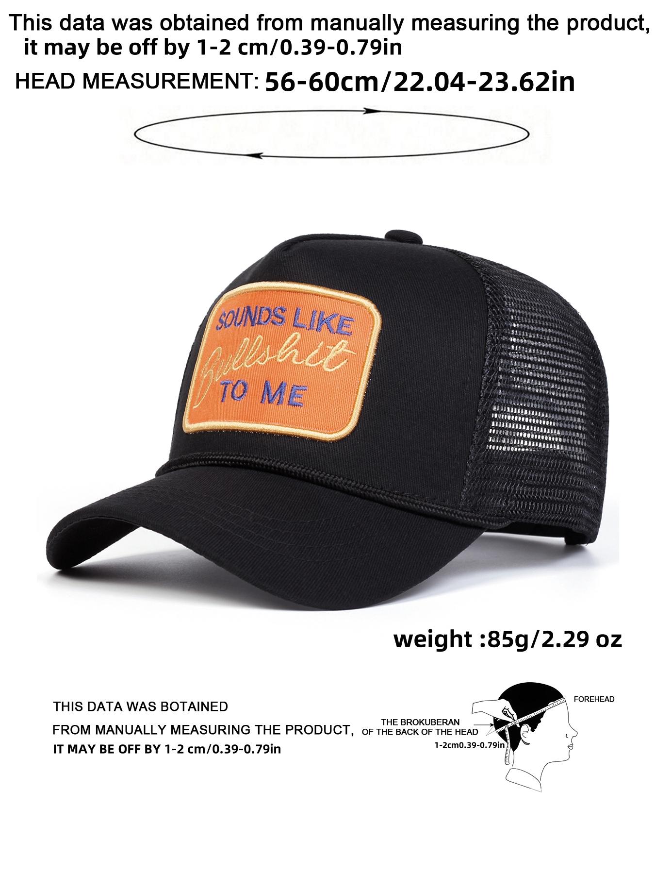 Unisex Bullshit Cartoon Mesh Baseball Cap, Adjustable Outdoor Sun Protection Hat, Casual Fitted Woven Fabric for Spring & Fall Travel