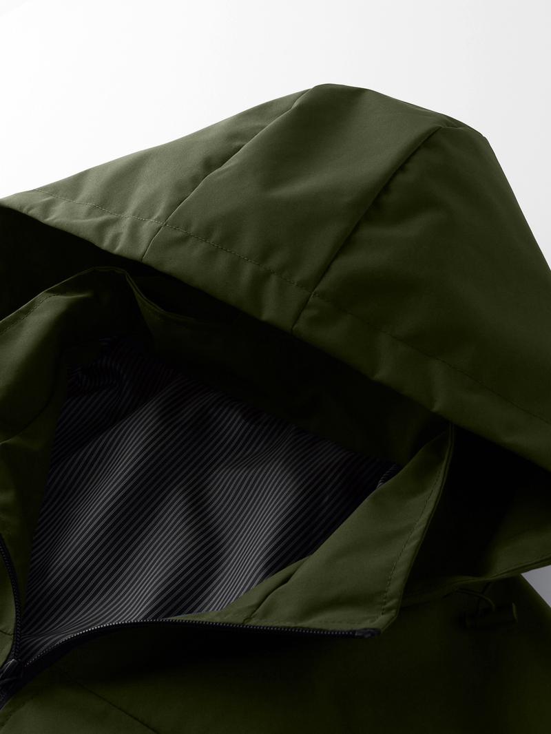 Men's Lightweight Hooded Jacket with Zipper Pockets, Breathable Comfort Fabric, Regular Fit, Daily Streetwear