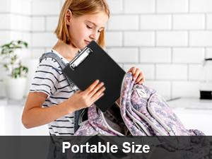 Small Clipboard with Storage, A5 Clipboards with Pen Holder, Half Letter Clip Boards 6x9 Mini Plastic Clipboard with Low Profile Clip for Classroom, School, Office Supplies (Black)