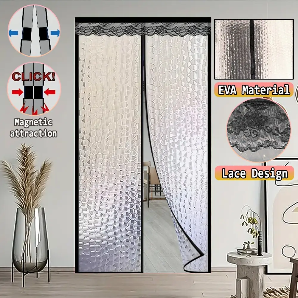 Four-Season Insulated Door Curtain, Door Mounted, Eva Material, Magnetic Auto-Close, Hand Wash Only, Fashionable Windproof Air Conditioning Divider