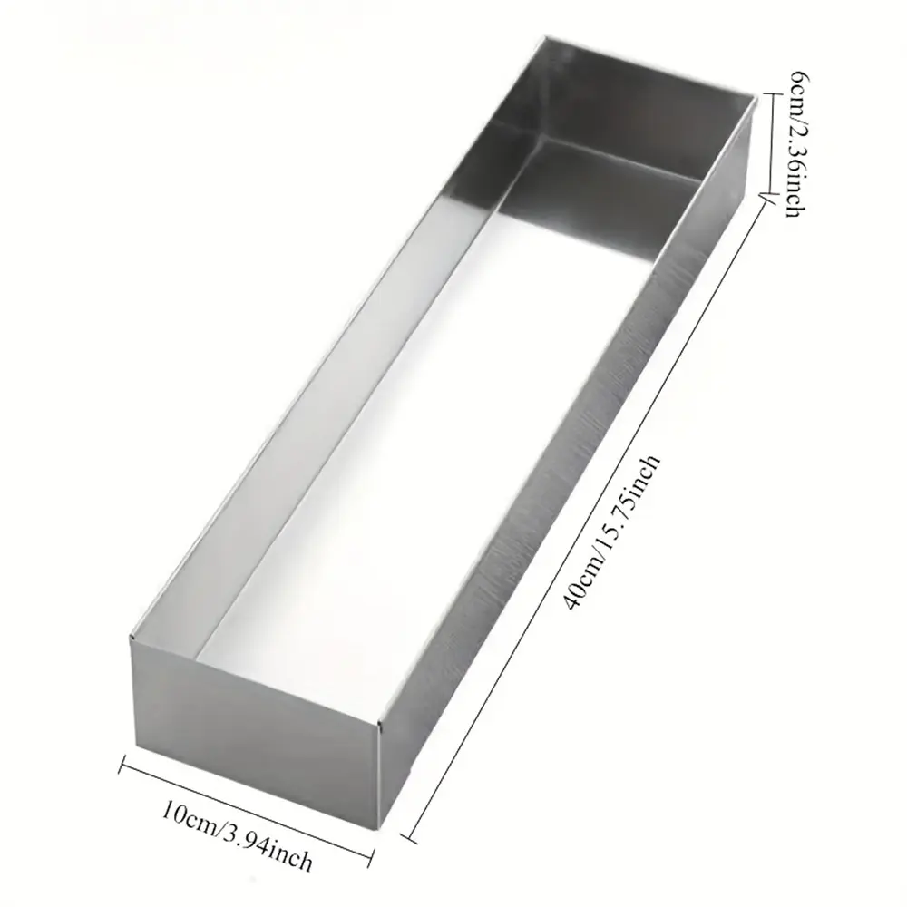Stainless Steel Rectangular Tiramisu Box, Ideal for Home Use, Bakery, Party Cake Making, Baking Utensils, Baking Tools, Available in 1pc/2pcs