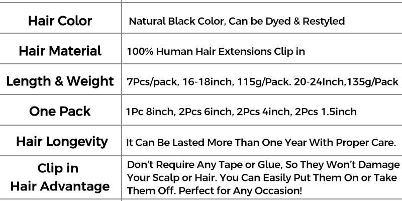 Mscoco Clip In Human Hair Extensions invisible And Seamless Yaki Straight/ Body Wave/ Silky Straight Real Human Hair Clip In Quick Weave No Salon Needed 7pcs/pack Easy To Install