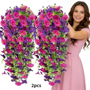 2 Piece Artificial Flower Set, Mixed Color Trumpet Flowers, Artificial Fake Flowers, Ideal for Home Decor, Weddings, Parties, Gardens, DIY Projects