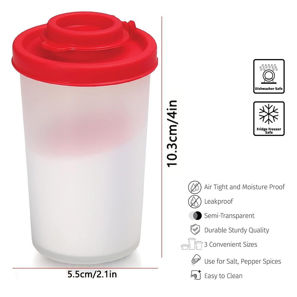 Set of 2 Large Salt and Pepper Shakers，Moisture Proof  Salt Shaker to go Camping Picnic Outdoors Kitchen Lunch Boxes Travel Spice Set Clear with Covers Lids Plastic Airtight Dispenser