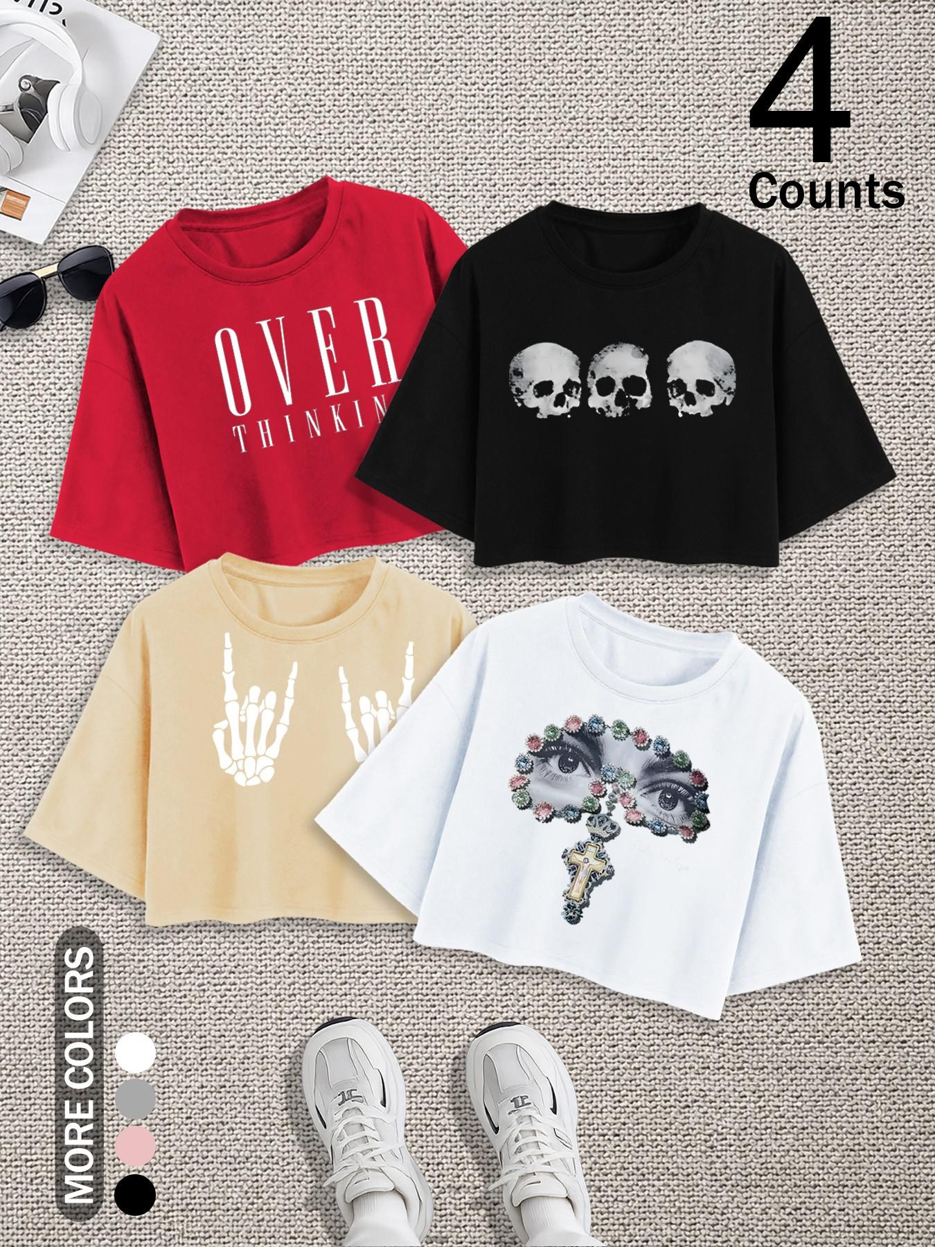 Women's Casual Loose Fit Short Sleeve Basic Minimalist Top Set, Soft Comfortable Fabric, Perfect for Outdoor Shopping & Summer Wear