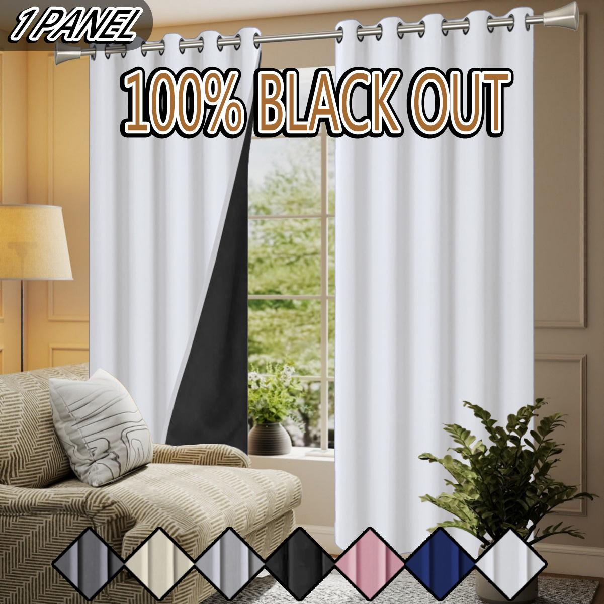 1 piece, 100% blackout and sun protection curtain, modern romantic minimalist solid color polyester material film lining, making the interior darker, top perforated hanging method, suitable for bedrooms, dining rooms, living rooms, kitchens