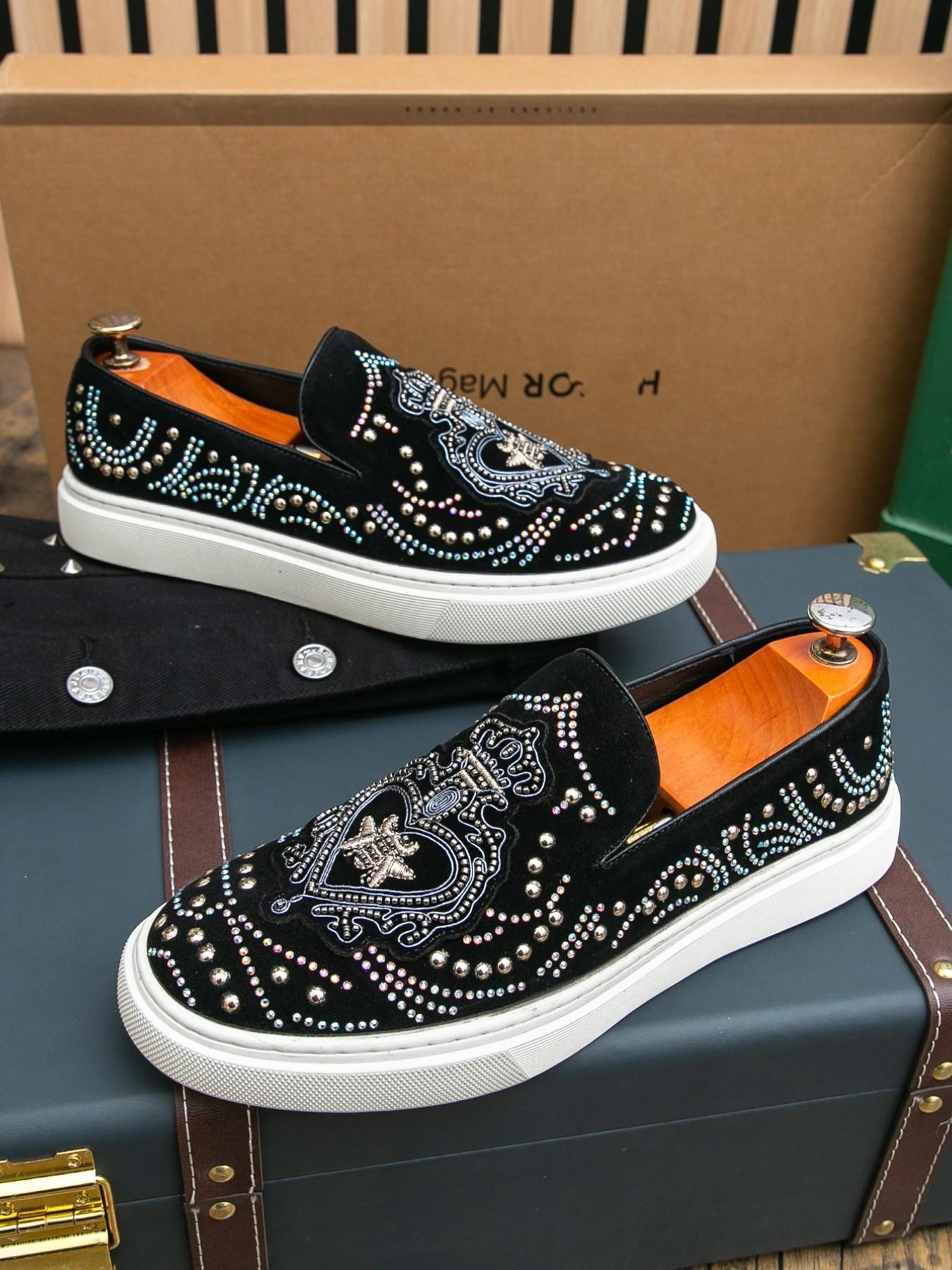 Men's Fashion Trendy Shoes, High-Quality Animal Pattern Decor, Daily Wear, Business Casual, Night Club, Driving, Slip-On Loafers