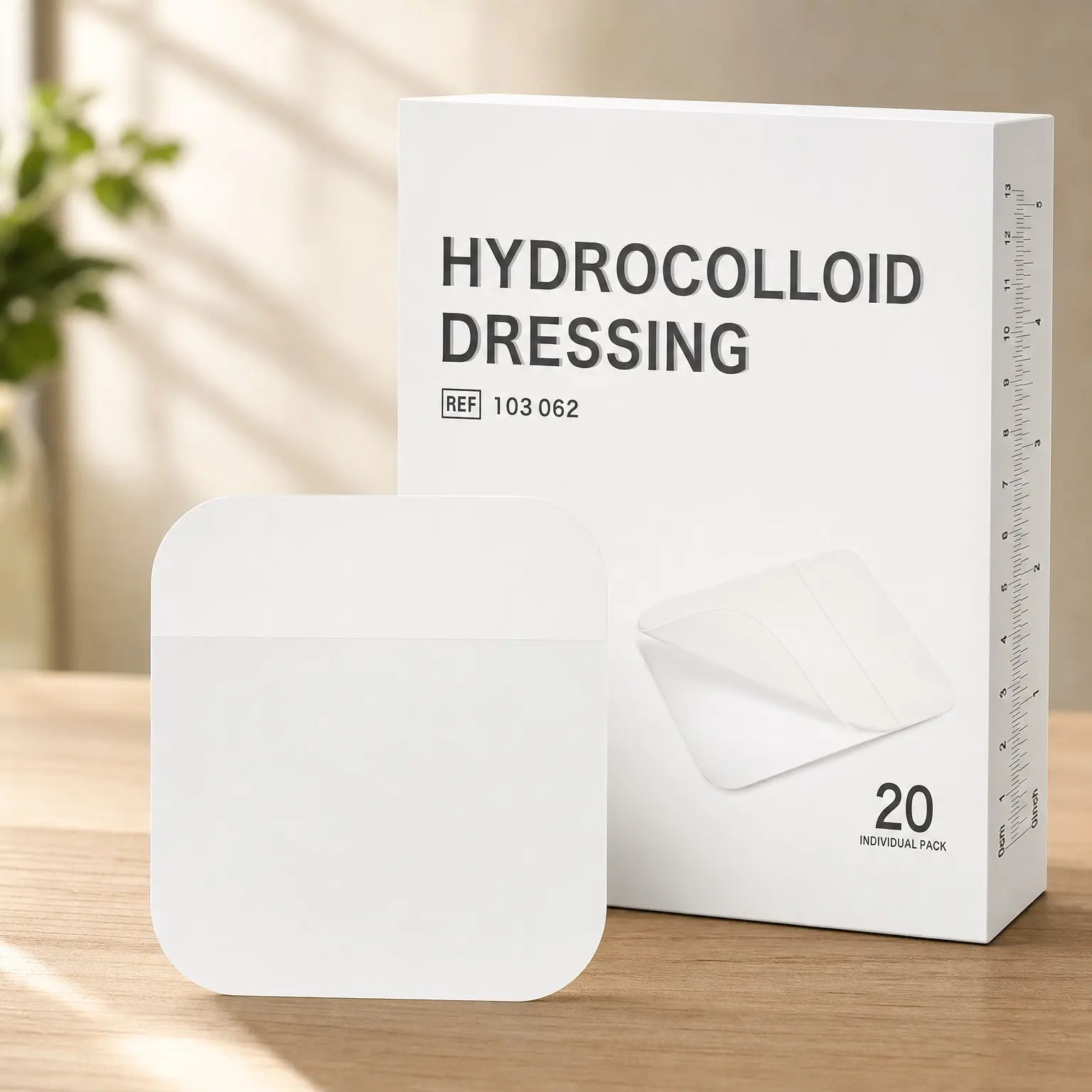 20 Pack Hydrocolloid Wound Dressing, Ultra Thin 4" x 4" Large Self-Adhesive Patch Bandages