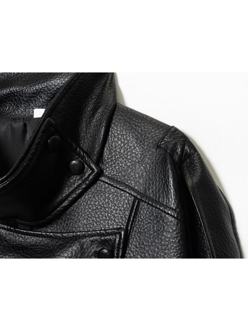 Women's Fashion Lychee-Grain PU Leather Jacket, European and American Style Biker Jackets for Autumn and Winter