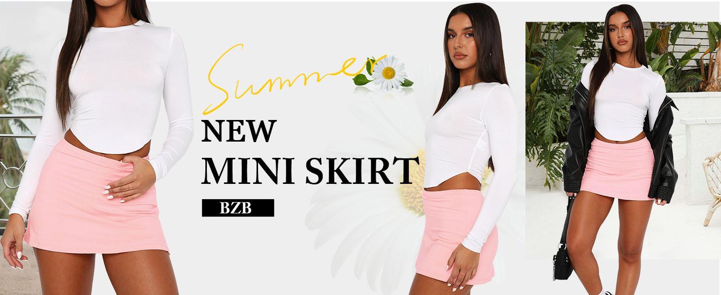Women's High-Waist Stretch Fitted Pencil Bodycon Mini Skirt - Sexy Split Hem, 2026 Style, Black, White, Ideal for Holidays, Parties, Black Skirt, Skirts
