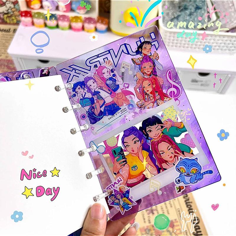 K-Pop Hunter Girl Group Anime Peripheral Shakeleton Acrylic Notebook A7 Diary Book, Cute Cartoon Notepad Christmas Gift
