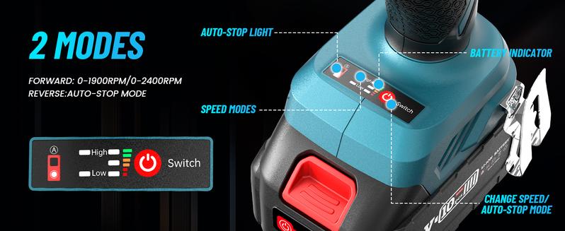 Seesii Cordless Brushless Impact Wrench 1/2 inch, (450N.m) 332Ft-lbs Max Torque Electric Impact Wrench One 4.0Ah Battery, Charger & 4 Sockets, Power Impact Driver for Car Home, Black Friday Deals