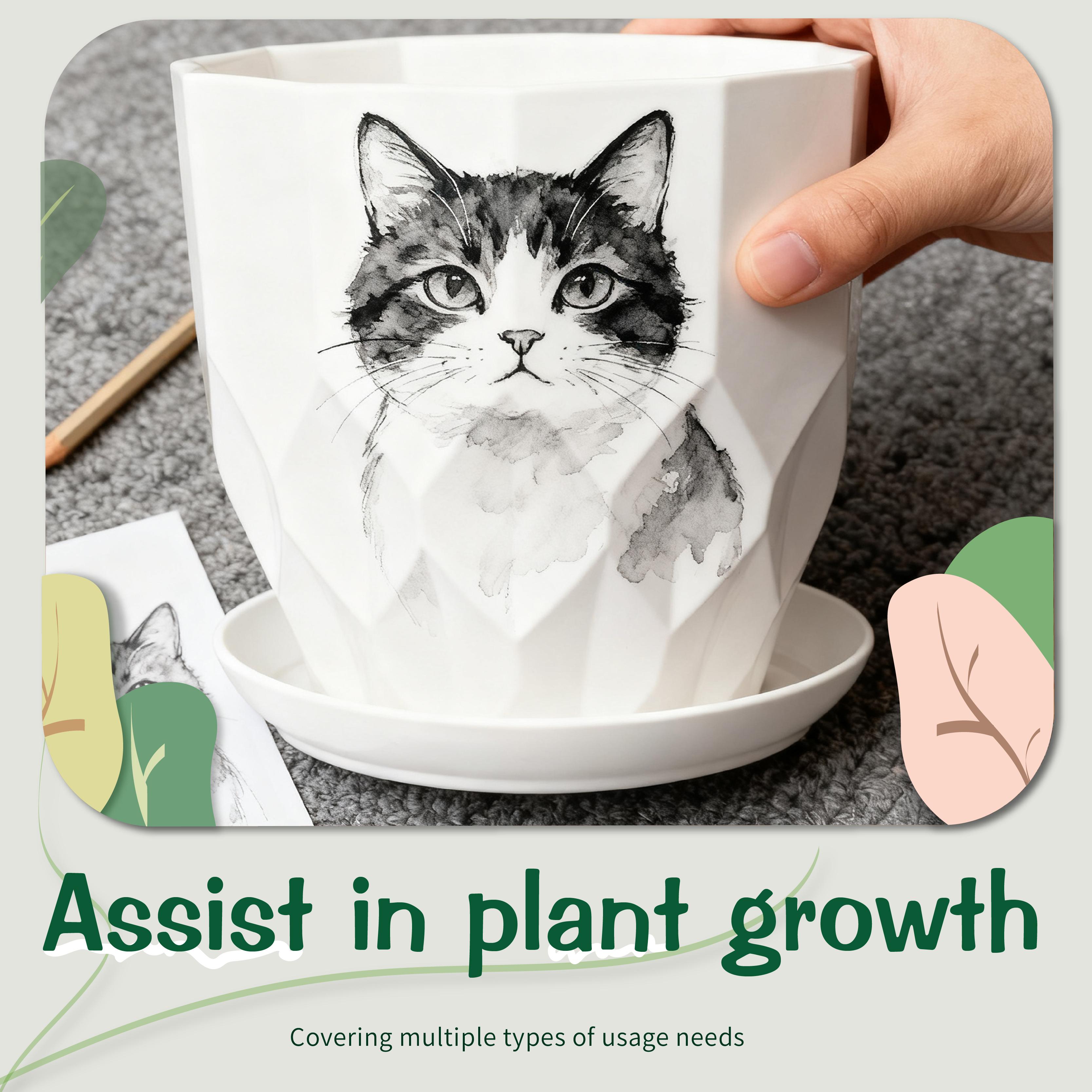 Plant Pots 8.2/7.0/5.8/4.3 Inch Self Watering Pots, Set of 4 Plastic Planters with Drainage Holes and Saucers,Plastic Flower Pots,Nursery Planting Pot for Indoor Out Door Plants