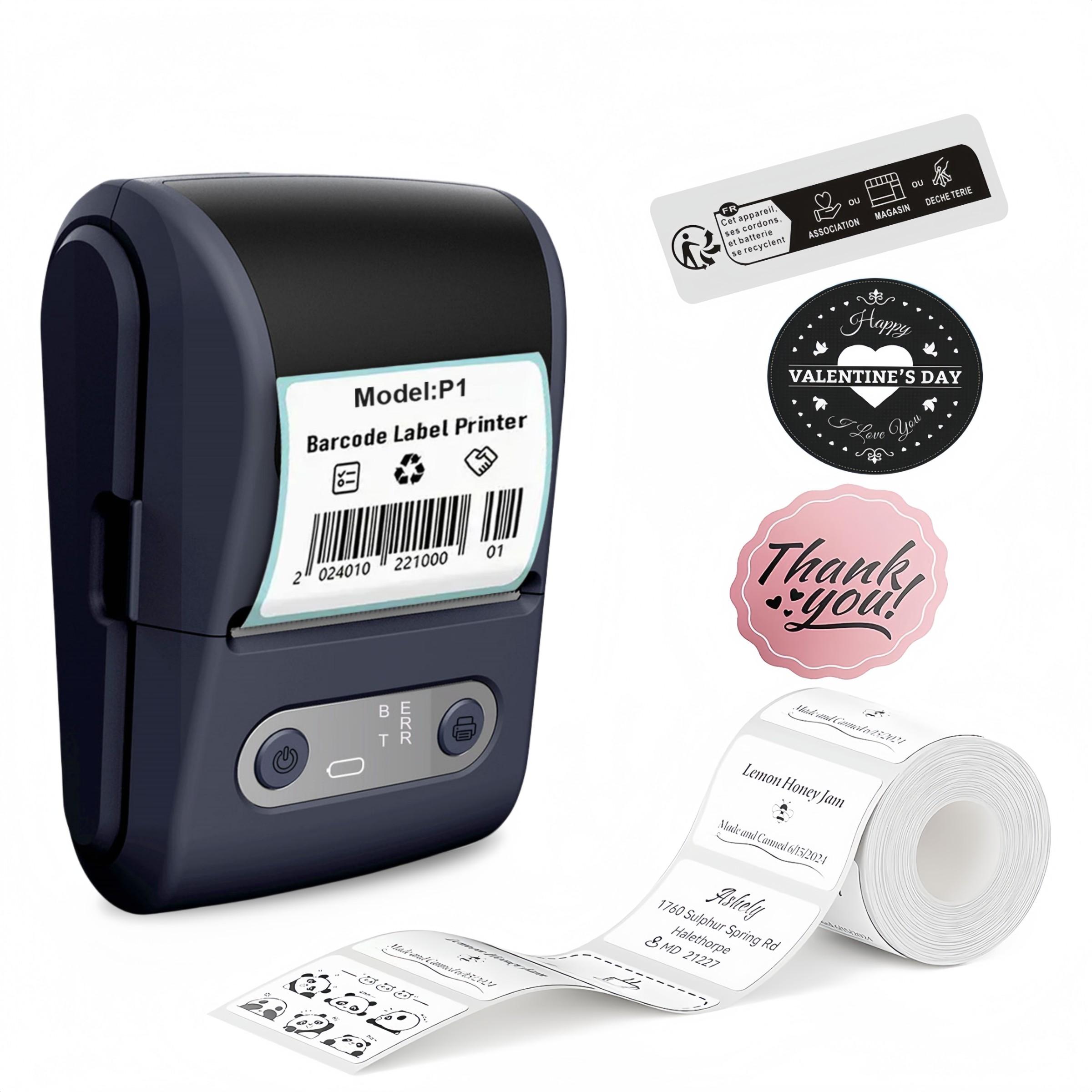 HZTZ Portable Wireless Thermal Label Printer, Mini Barcode & Sticker Making Machine, Suitable for Office Retail Jewelry Labels, Compatible with Smartphones