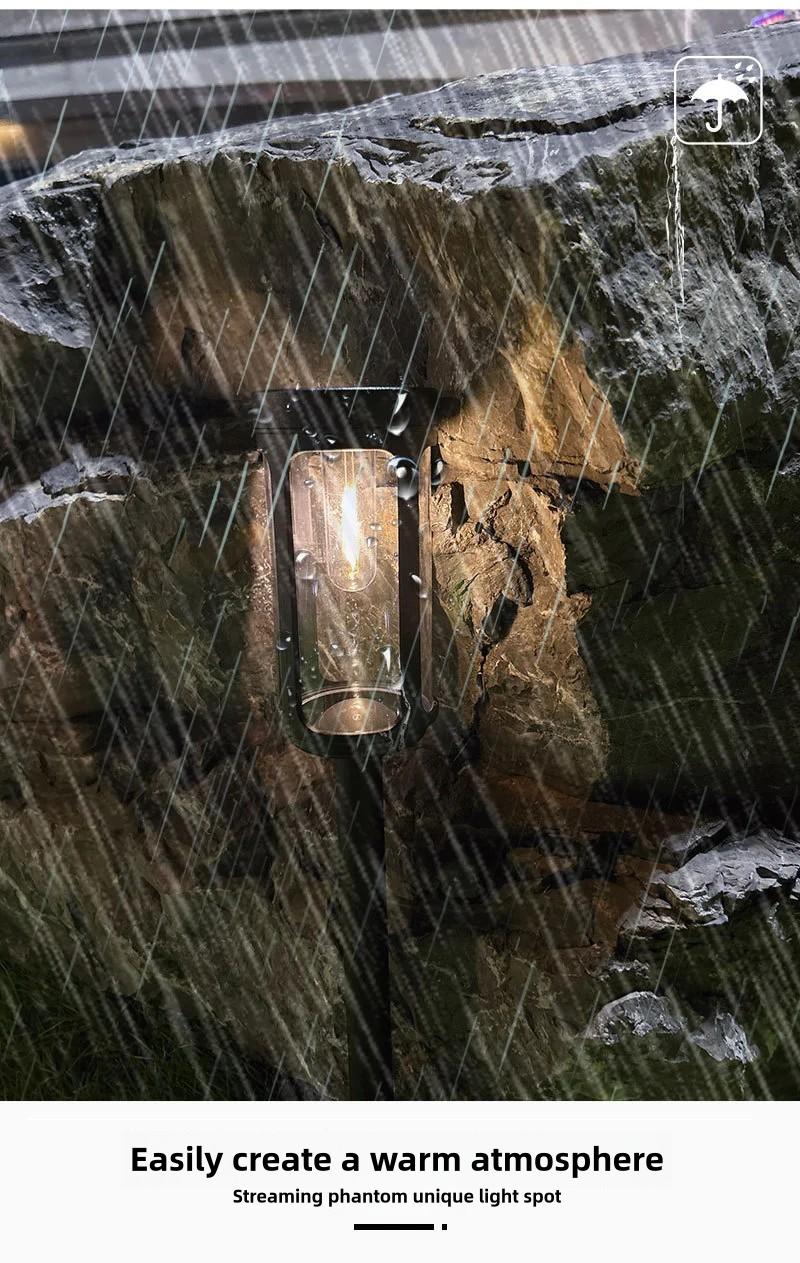 4 Pack Solar tungsten filament courtyard garden ground lawn atmosphere landscape light tungsten filament lamp outdoor lighting street light