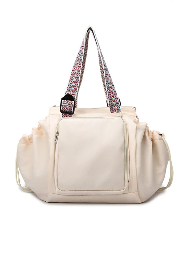 Women's Large Capacity Fitness Travel Daily Backpack - Casual Travel Backpack - Multi functional Convertible Cross/Shoulder Backpack, Multi layer Design, Beige/Black Strap Selection - Durable Material, Suitable for Work and Vacation