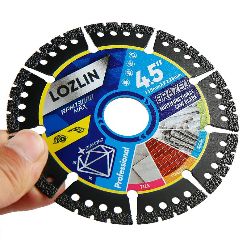 LOZLIN 3PCS 4.5" Multi-Material Cutting Blades - Dry Cut Metal, Tile, Stone & Plastic - Angle Grinder Saw Blades for Alloy, Cast Iron & Marble (115mm) Tool Accessories LOZLIN 3PCS 4.5" Multi-Material Cutting Blades - Dry Cut Metal, Tile, Stone & Plastic - Angle Grinder Saw Blades for Alloy, Cast Iron & Marble (115mm) Tool Accessories