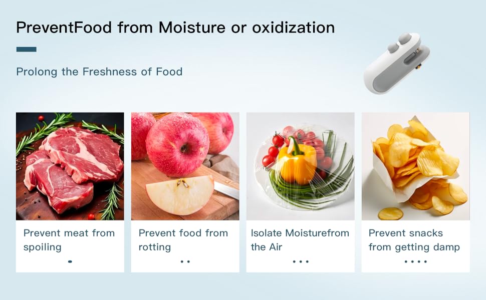 Rechargeable 2 in 1 Snacks Mini Bag Sealer with Cutter, Keep Food Fresh, White Plastic Bag Sealer, Ideal for Selling Bags