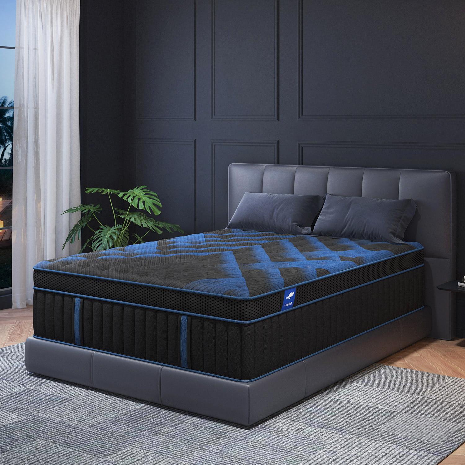 12/14inch Twin Full Queen King Mattress in a Box, Hybrid Mattresses with Gel Memory Foam and Individually Pocket Innerspring Euro Top Medium Firm for Motion Isolation, Edge Support