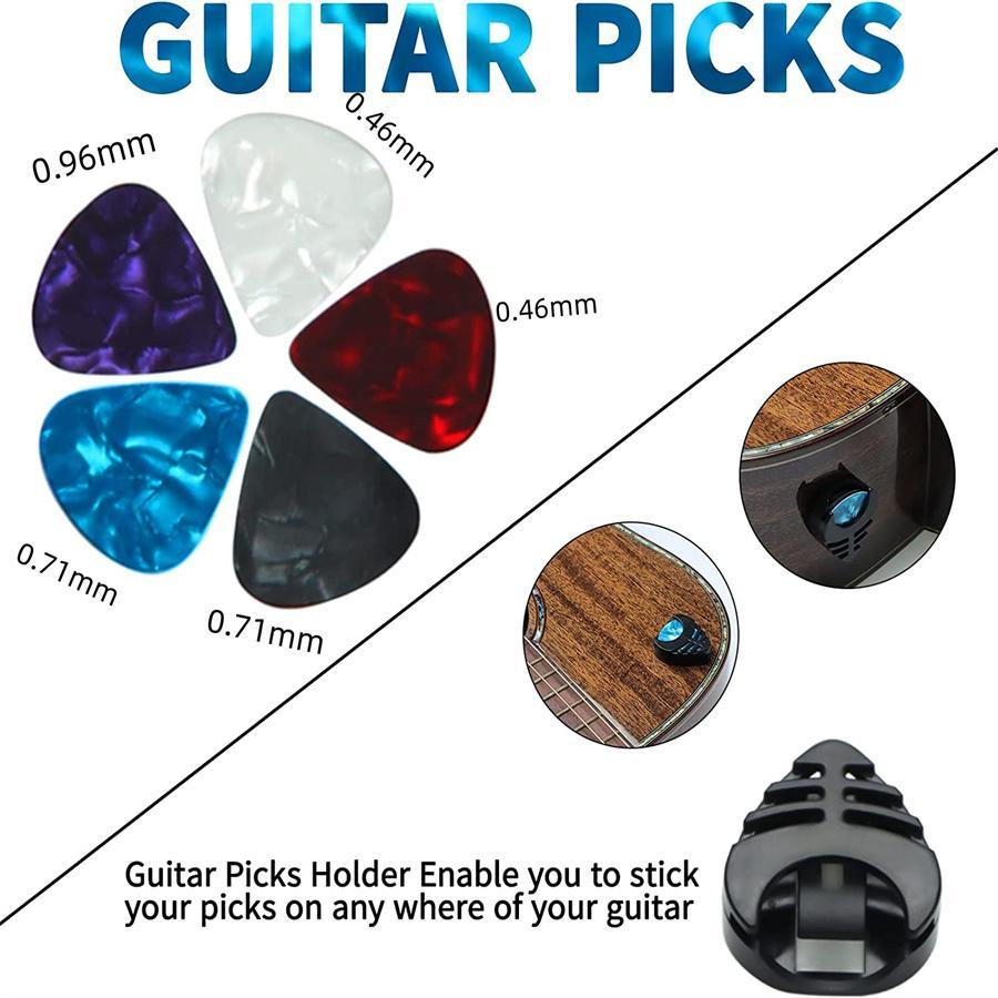Guitar Backpack, 10pcs Lightning Pattern Adjustable Guitar Strap, Guitar Belt Sling, Electric & Acoustic Guitar Accessories, Music Accessories for Guitar Player