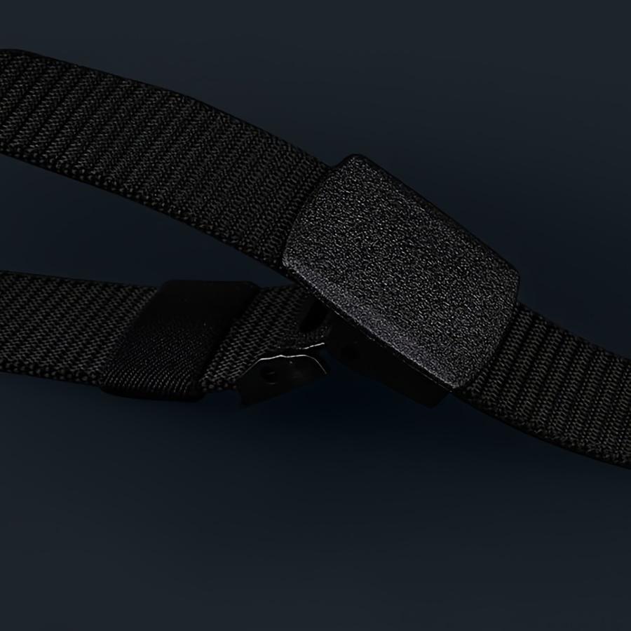 Nylon belt for both men and women, non-metal buckle, hypoallergenic, suitable for young people, outdoor leisure, smooth buckle nylon belt, passes security checks, trendy sports belt