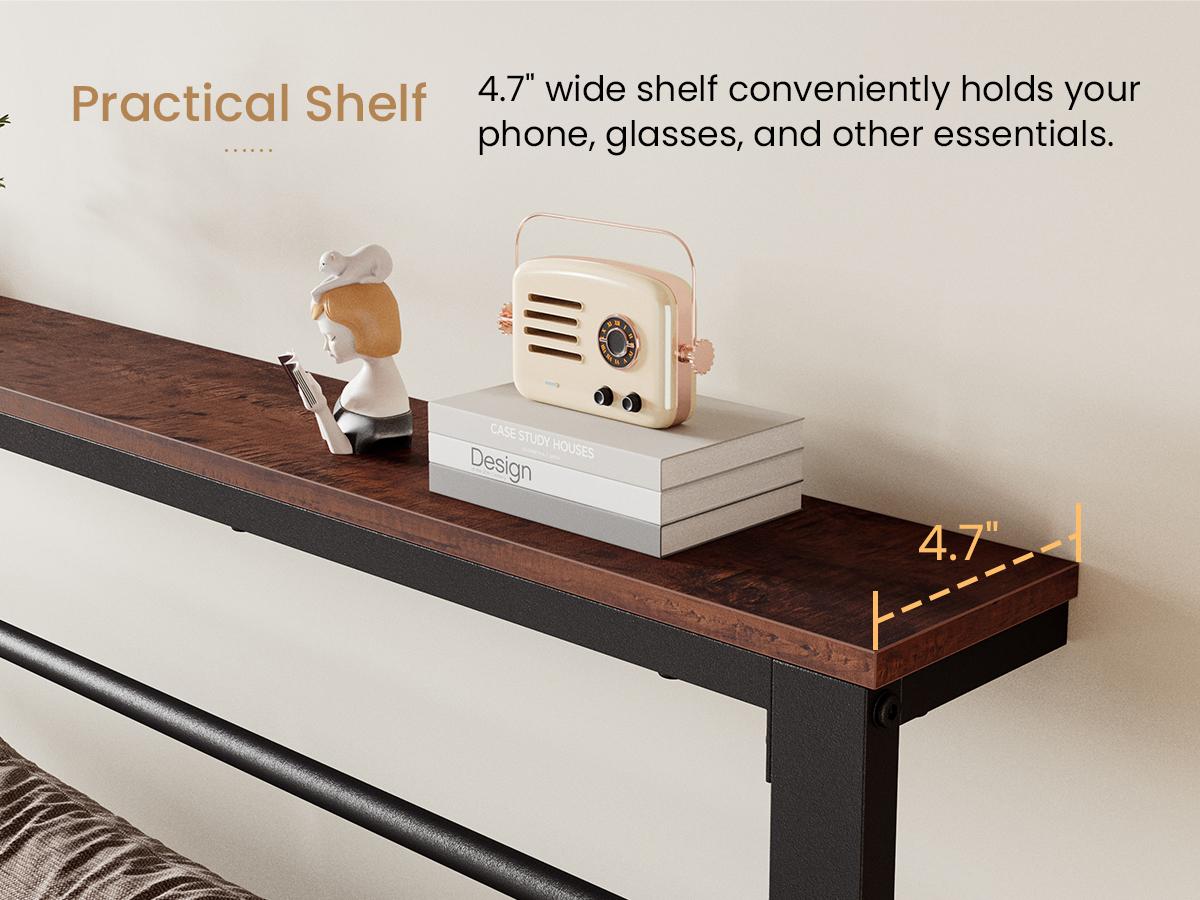 SHA CERLIN Bed Frame with Headboard Shelf,【Frame Only No Mattress】 Heavy Duty Platform Bed Frame with Strong Metal Foundation, No Box Spring Needed#ChristmasGifts#TikTokShopBlackFriday