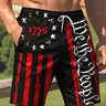 Men's Independence Day Patriotic Gym Shorts, Dark Star Stripes Ripped Print, Active Athletic Shorts, Athletic Cut Shorts, Athletic Fitness Casual Summer Outdoor Workout Sportswear, Graphic Fitness Shorts