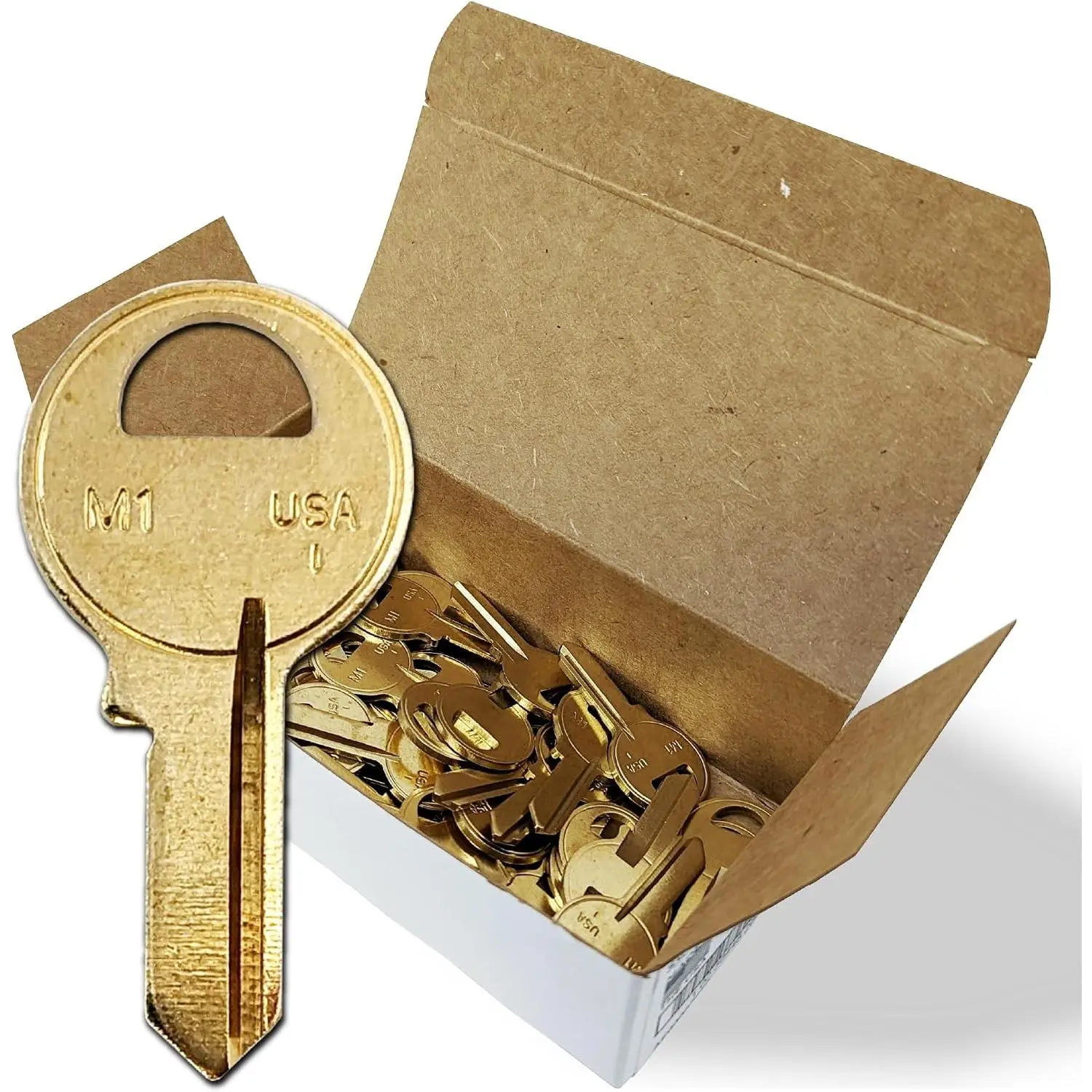 Premium Brass Uncut Key Blanks for Padlocks 50-Pack