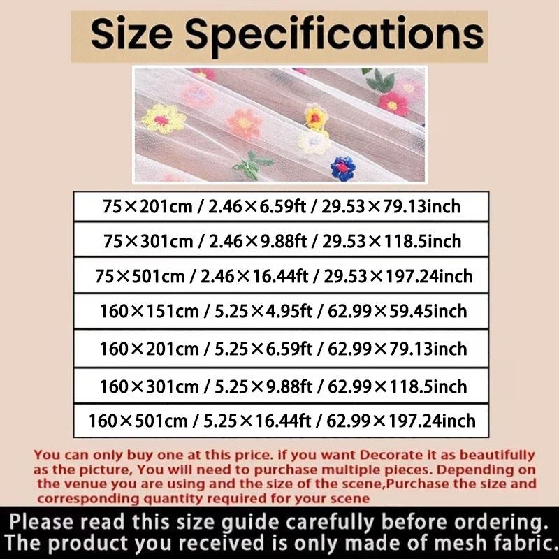 Embroidered Chiffon Table Runner, Daisy Floral Design, Ideal for Weddings, Parties, Home Decor, Outdoor Events, Perfect for Tables and Chairs