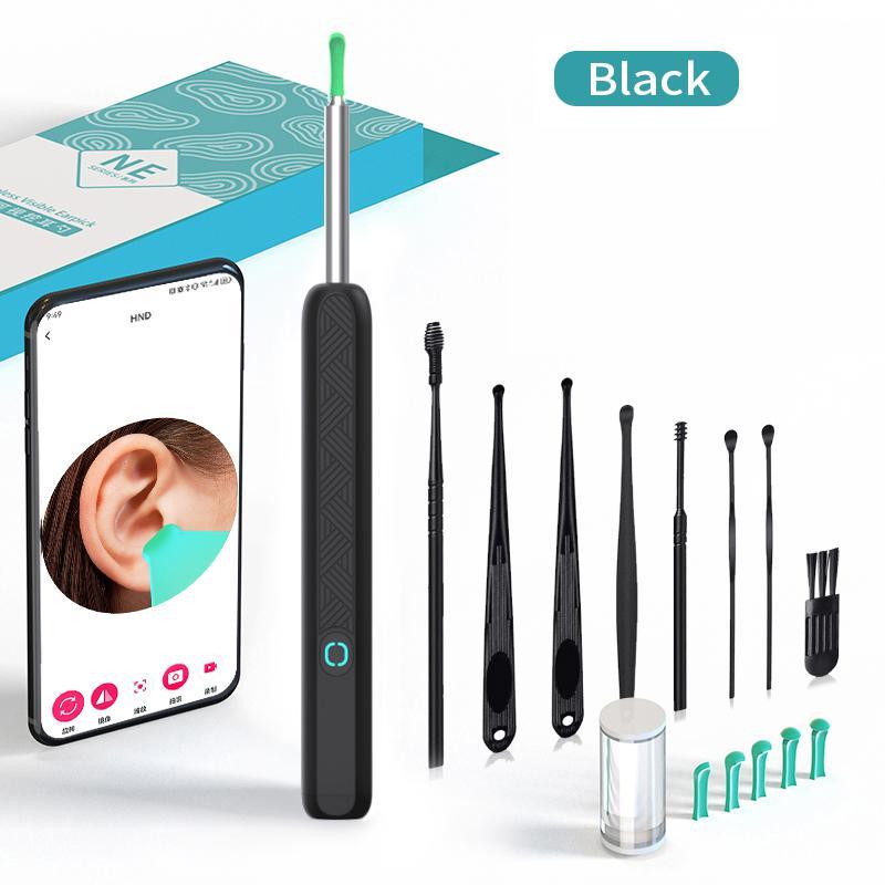 Rechargeable Earwax Removal Tool Kit with 360° Wide Angle Camera, Waterproof, Type-C Charging, Portable Ear Cleaner for iPhone & Android