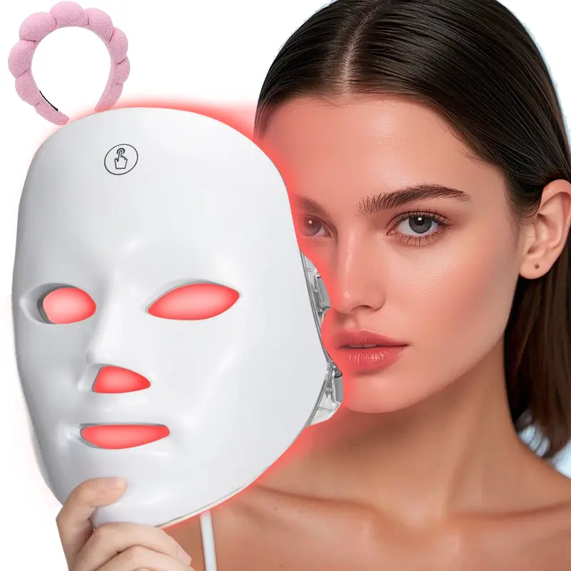 USB Rechargeable Facial Mask, Cordless Beauty Mask, Summer Makeup, Led Face Mask, 7 Color LED Beauty Mask, Led Facial Light, Comfort Skin Care Mask Facial Beauty Massagers, Personal Skincare Products for Home #TOP PICKS