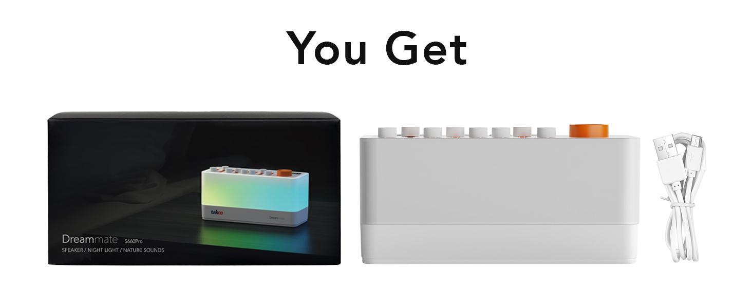 Takoo White Noise - Mixable 3 in 1 Speaker - Portable Sleep Aid, Sound Machine, 8 Adjustable Nature Sounds, Bluetooth Speaker, 30-Level Night Lights, 11 LED Ambient Breathing Lights, Timer, Bedroom Gadgets, Baby, Nursing, toddlers