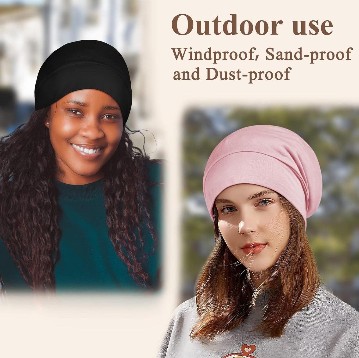 Adjustable Satin Lined Sleep Bonnet for Women, Anti-Frizz Anti-Tangle Hair Protection Night Cap, Soft Breathable Sleeping Hat for Curly Natural Braided Hair, Travel Hair Care Head Cover,camping essentials