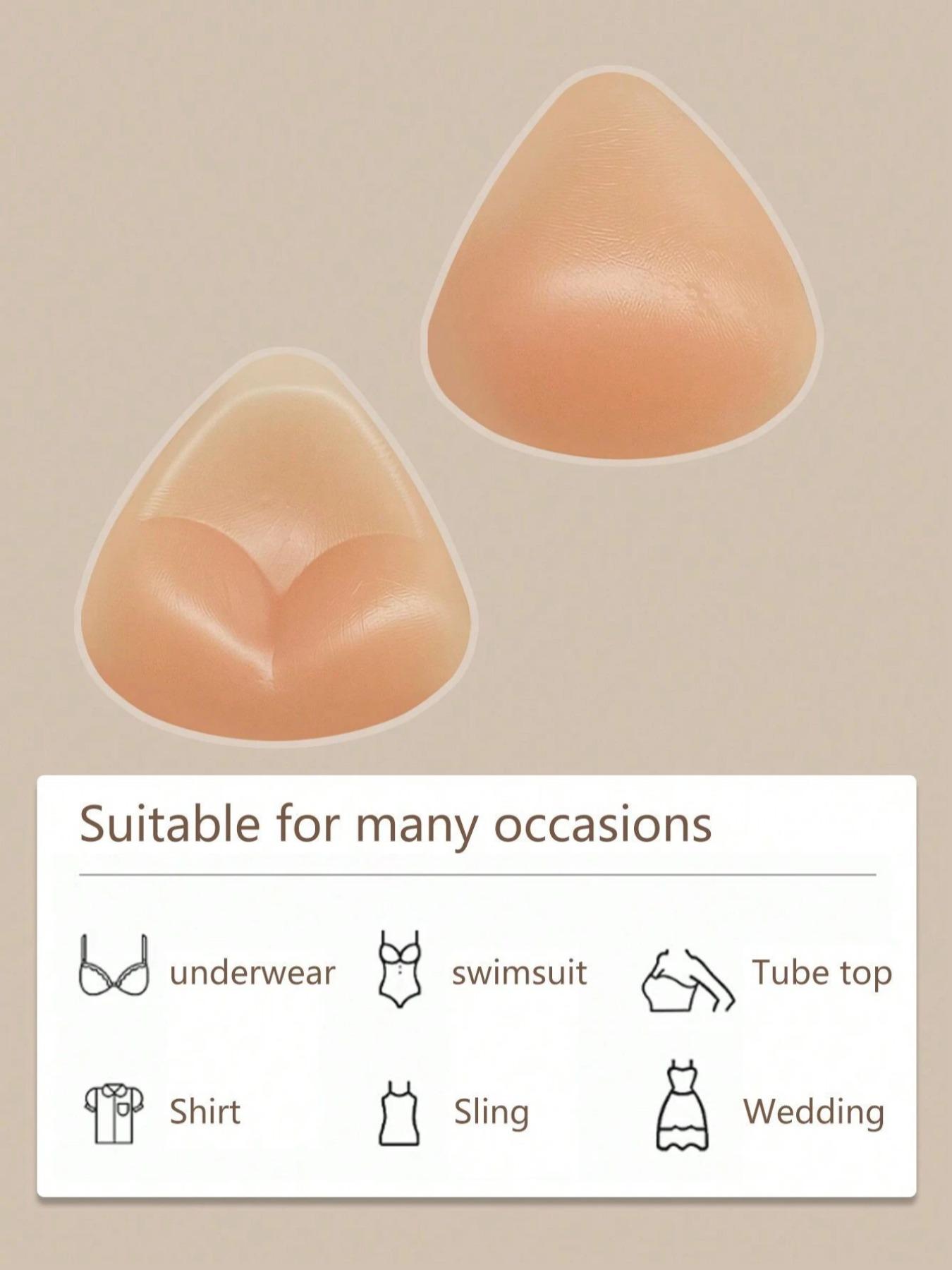 Triangular Bikini Silicone Inserts, Thick Transparent Push Up Bra Pads for Women, Enhances Volume and Comfort All Seasons, Underwear