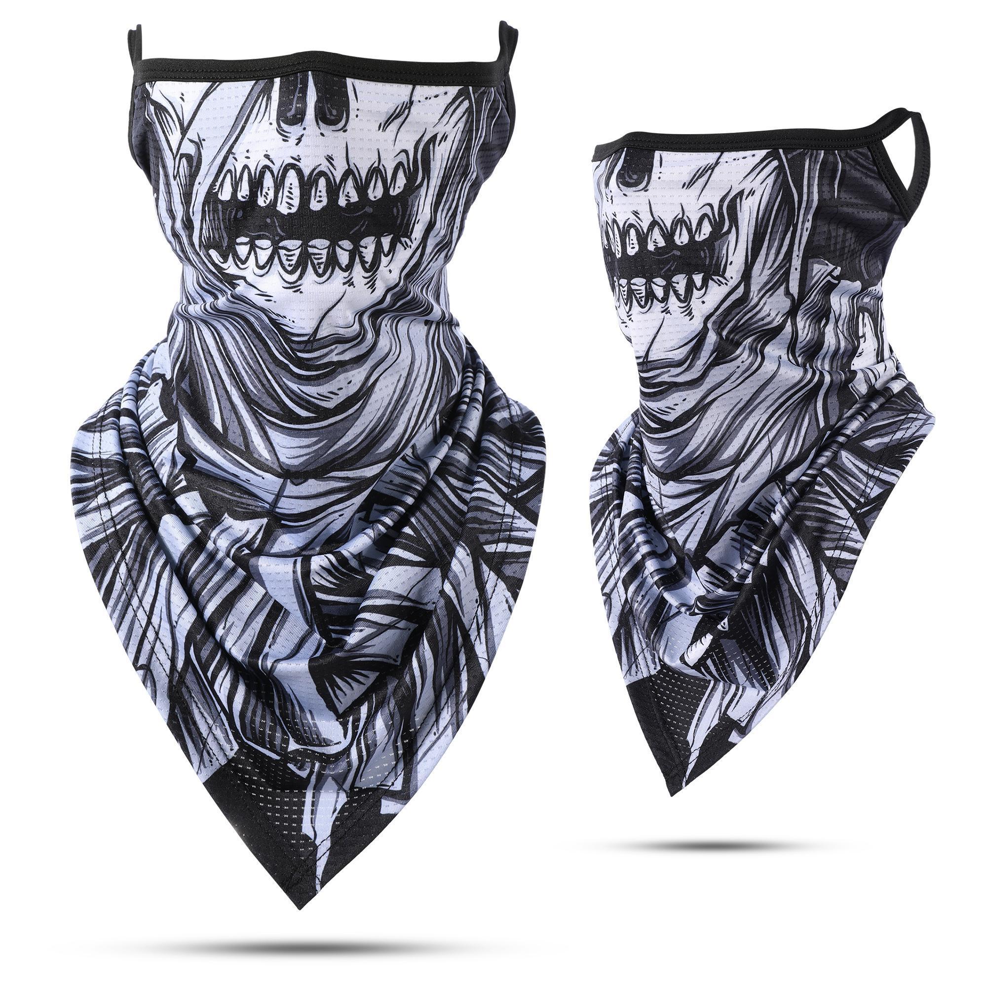 Summer Breathable Bandana Skull Printed Scarf Sun Protection Quick-drying Face Cover Reusable Mask Neck Gaiter Halloween Gift