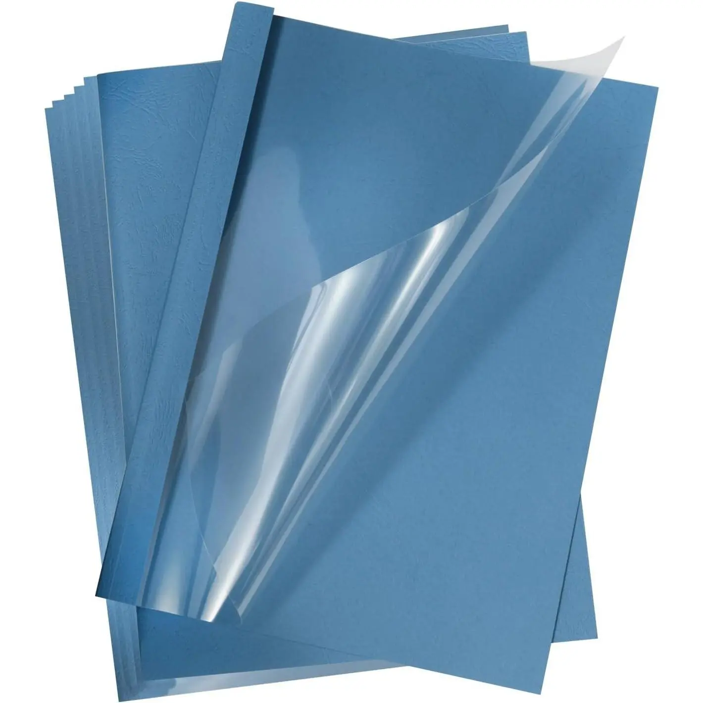 0.3" Thermal Binding Covers, 20 Pack Dark Blue PE Presentation Report File Protectors with Hot Melt Glue, Holds 51-70 Sheets for Office Work