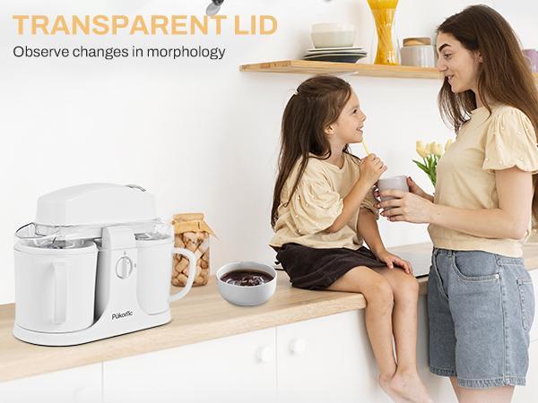 Pukomc  Dual-Function Ice Cream Maker: Quick-Freeze Bowl for Homemade Gelato & Sorbet in Minutes – Effortless Mixing, No Pre-Freezing Needed!