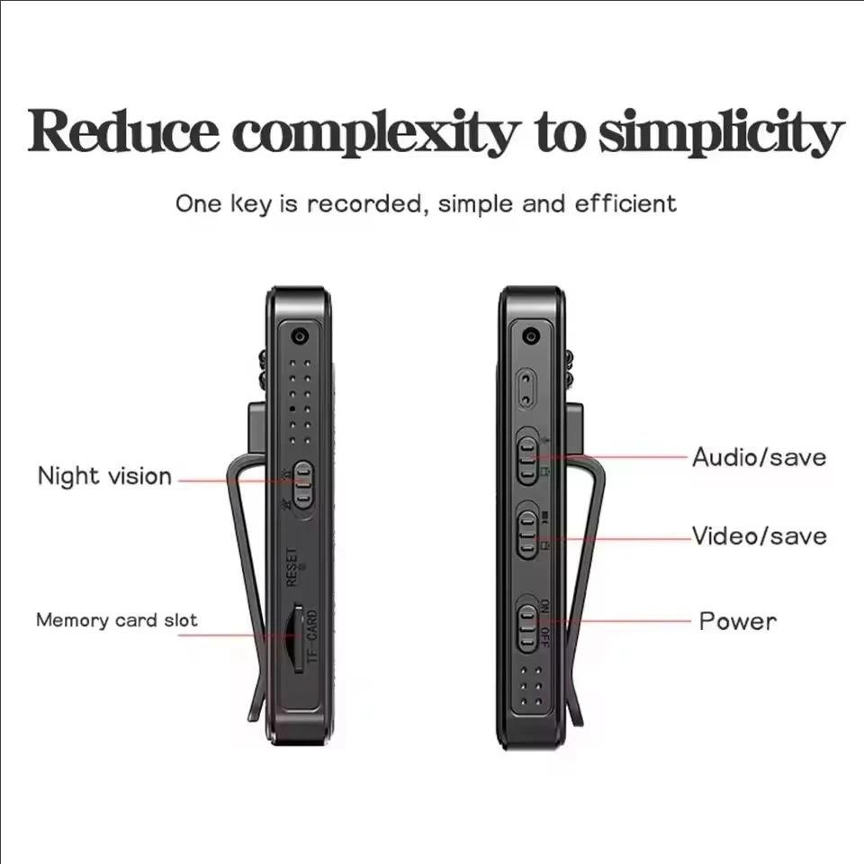 Wearable Sports Camera with Night Vision, USB Rechargeable Sport Dv Camcorder, Ideal for Safety and Outdoor Activities