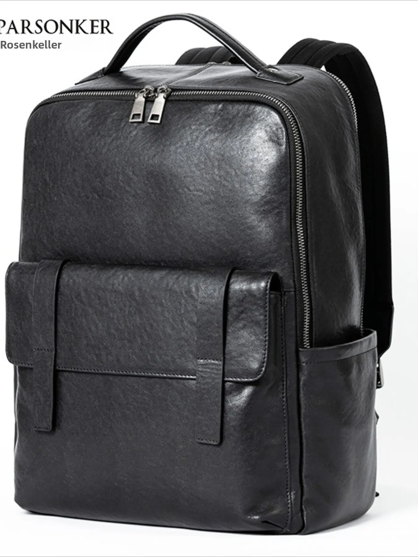 Popular men's leather backpack simple and fashionable 15.6-inch computer backpack vegetable tanned cowhide business bag spot Backpack For Laptop